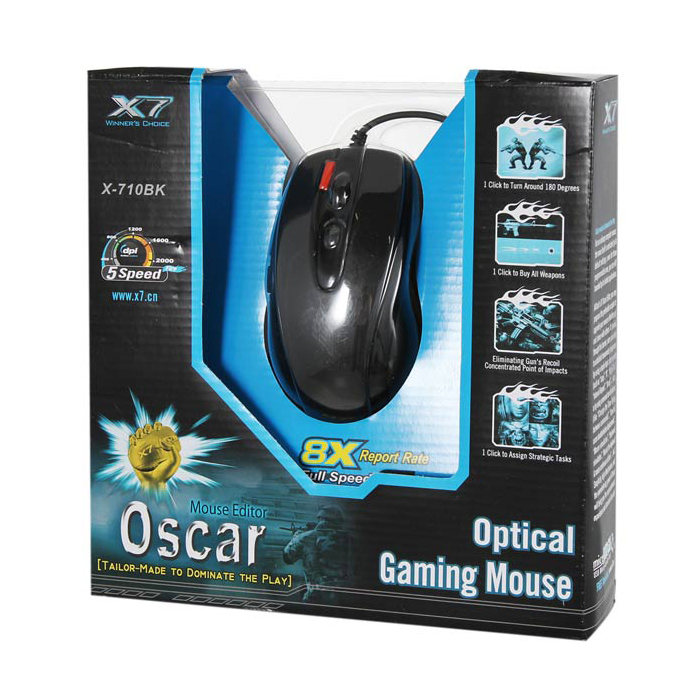 Игровая мышь A4Tech X-710BK black optical Extra High Speed Oscar Edition USB