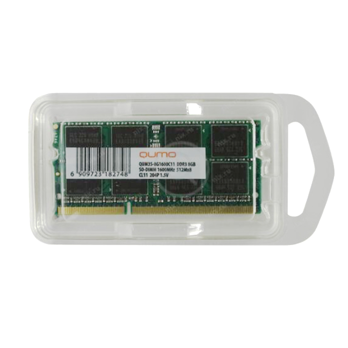 Модуль памяти Qumo 8GB DDR3 1600MHz SODIMM (QUM3S-8G1600C11)