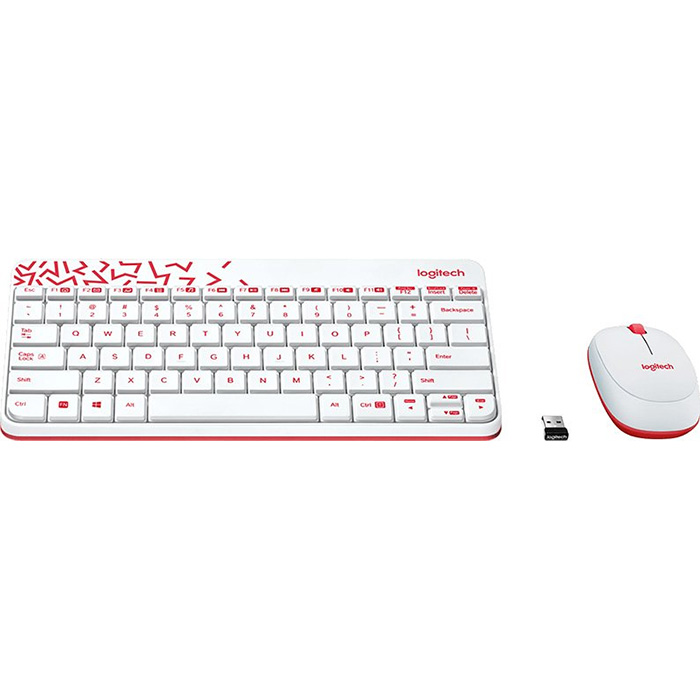 комплект беспроводной клавиатура и мышь Logitech Wireless Desktop Combo MK240 (920-008212
) White