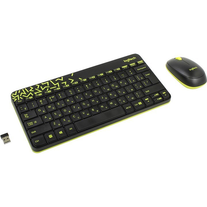 комплект беспроводной клавиатура и мышь Logitech Wireless Desktop Combo MK240 (920-008213
) Black