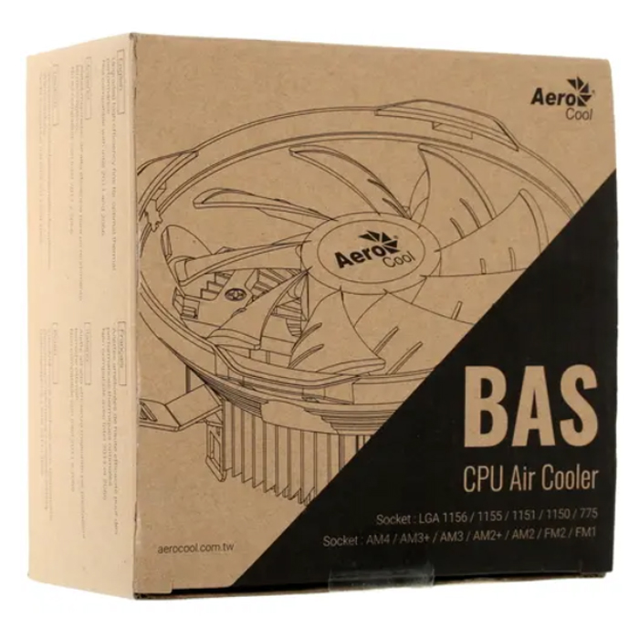 Кулер для процессоров ALL Soc Aerocool BAS U-3P (3-pin, 26 dBA) 110W