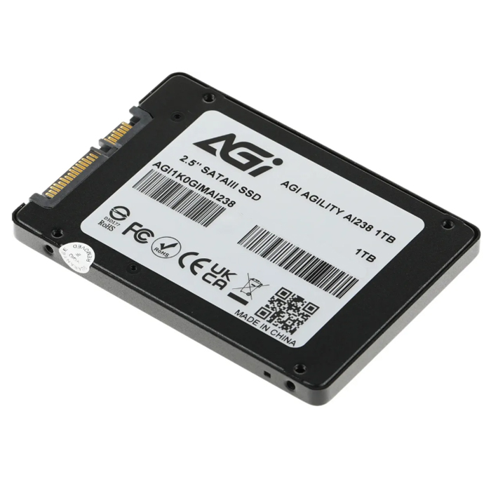 Накопитель SSD 2.5" 1000Gb  AGI AI238 AGI1K0GIMAI238 (540/500MBs, 1 500 000 ч, 160TBW ) 3D NAND Q