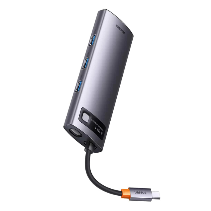USB концентратор Baseus Multi-functional HUB Metal Gleam Series 8-in-1 (WKWG050013

) Grey