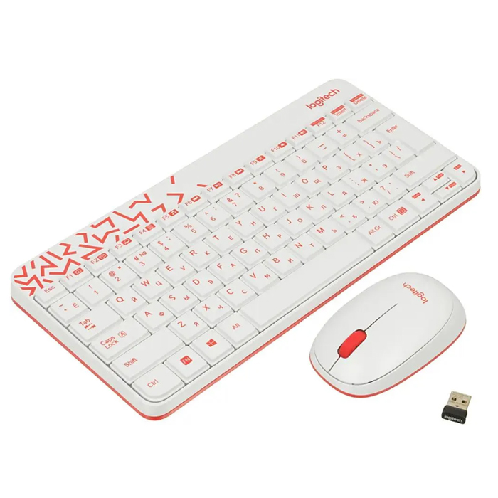 комплект беспроводной клавиатура и мышь Logitech Wireless Desktop Combo MK240 (920-008212
) White