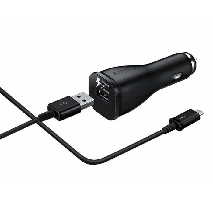 Автомобильное зарядное устройство Samsung (EP-LN915UBEGRU
) 5V/2A QC2.0, black + micro USB кабель