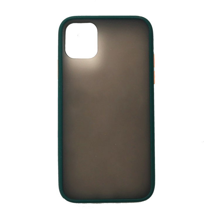 Накладка Zibelino Plastic Matte для Apple iPhone 11 (зеленая окантовка)