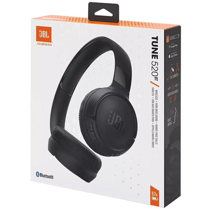 Наушники беспроводные накладные JBL Tune 520BT, черные