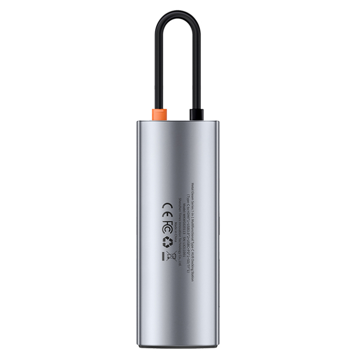 USB концентратор Baseus Multi-functional HUB Metal Gleam Series 7-in-1 (WKWG020113
) Grey