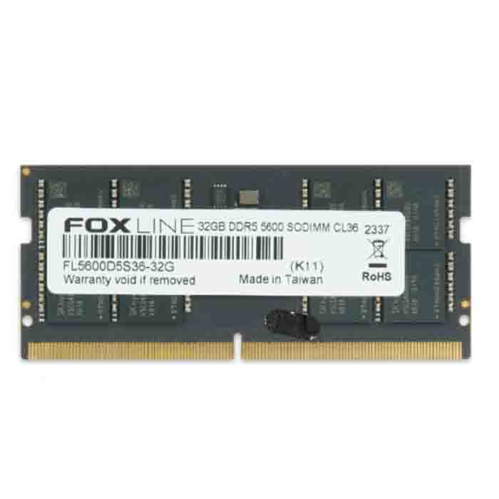Модуль памяти DDR5 SO-DIMM  32Gb PC44800 (5600MHz) Foxline (FL5600D5S36-32G)