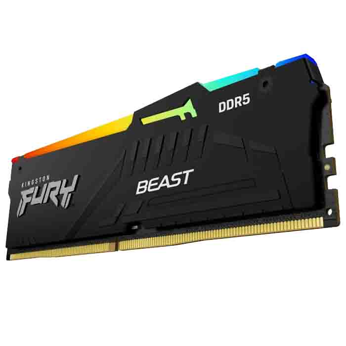 Модуль памяти DDR5 16Gb 5600MHz Kingston FURY Beast Black RGB KF556C40BBA-16 CL40