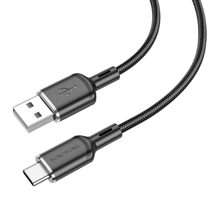 Кабель Type-C - USB 1.0m Borofone BX90 Cyber (Black)   6974443389630 3A