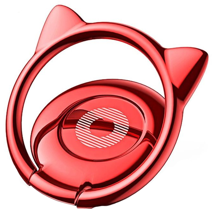 Подставка-держатель с кольцом Baseus Cat Ear Ring Bracket  (SUMA-09) (Red)