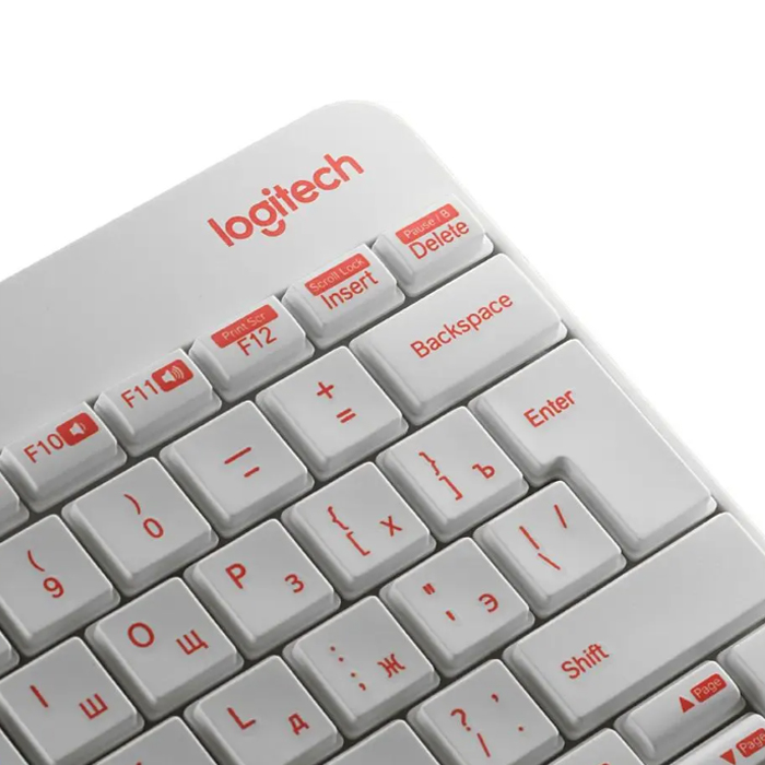 комплект беспроводной клавиатура и мышь Logitech Wireless Desktop Combo MK240 (920-008212
) White