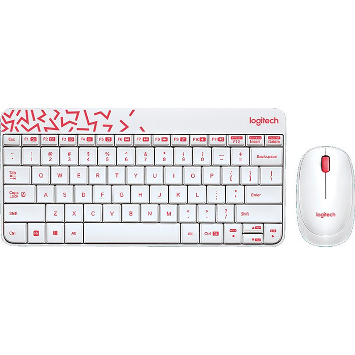 комплект беспроводной клавиатура и мышь Logitech Wireless Desktop Combo MK240 (920-008212
) White