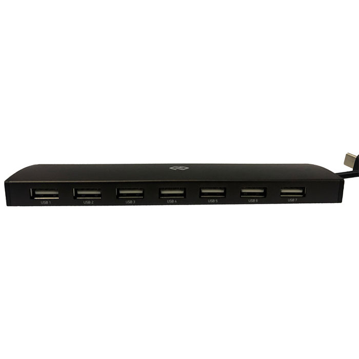 USB-C концентратор Digma, 7 портов, HUB-7U2.0-UC-B, USB 2.0, black