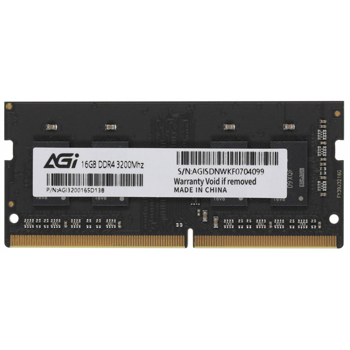 Модуль памяти DDR4 SO-DIMM 16Gb PC25600 (3200MHz) AGI (AGI320016SD138)