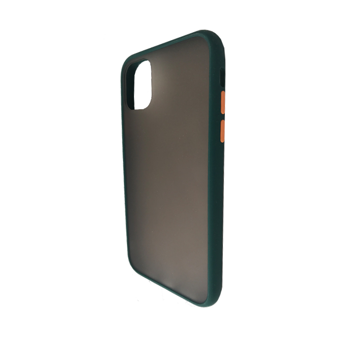 Накладка Zibelino Plastic Matte для Apple iPhone 11 (зеленая окантовка)