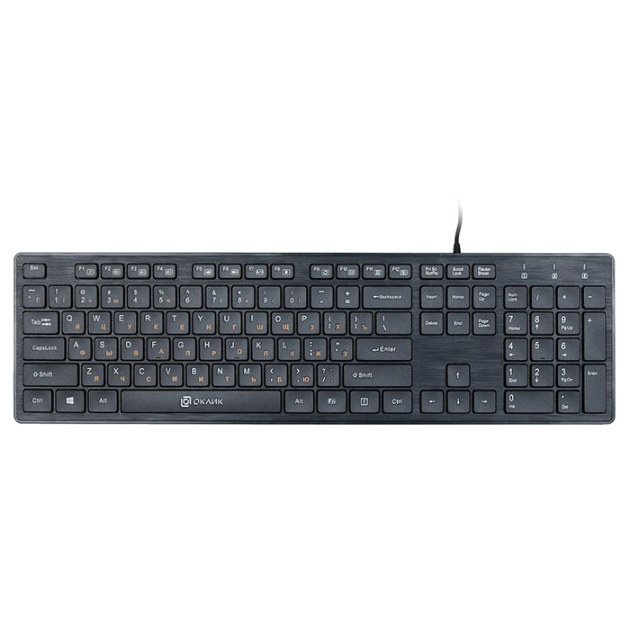 клавиатура Oklick 520M2U slim Multimedia + USB порт ) black (520M2U