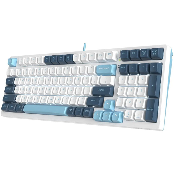 A4Tech клавиатура Fstyler FS300 белый/синий USB for gamer LED (FS300 PANDA SNOWBOARDING)