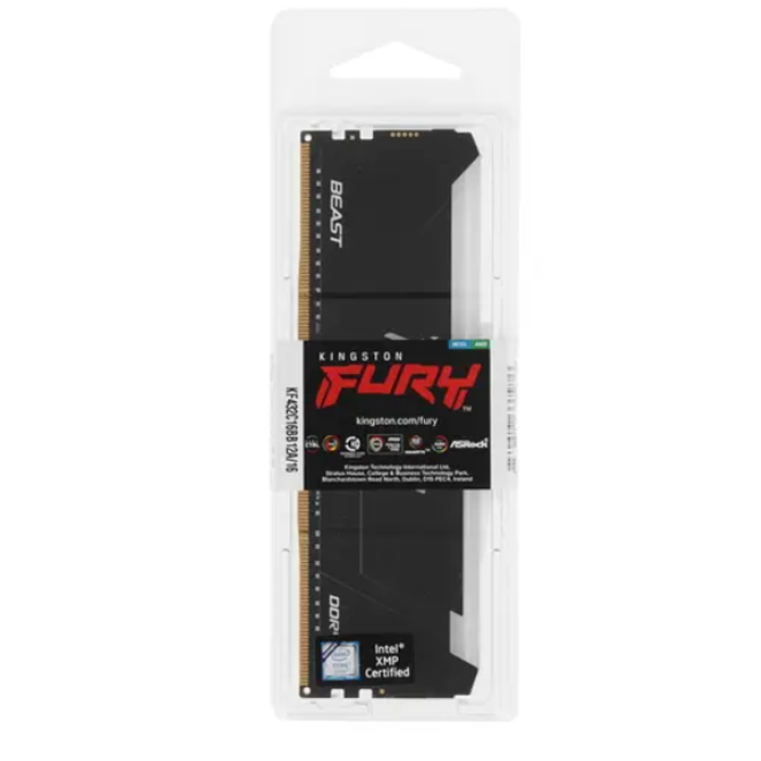 Модуль памяти DDR4 16Gb 3200MHz Kingston FURY Beast Black RGB XMP KF432C16BB12A/16