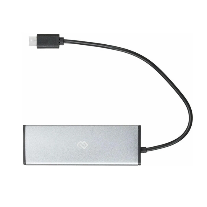 USB-type C концентратор Digma, 4 порта, USB2.0 (HUB-4U2.0-UC-DS) Silver