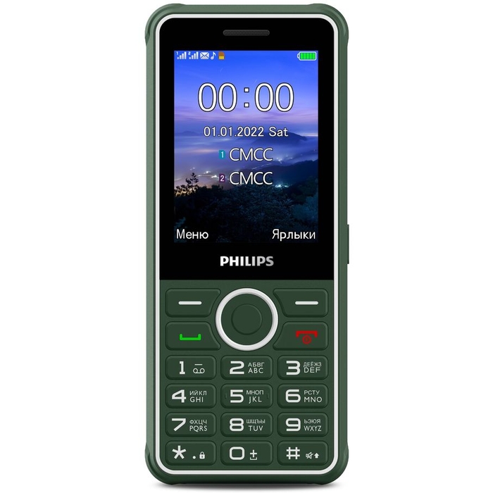 Телефон Philips Xenium E2301 зеленый  8712581795696