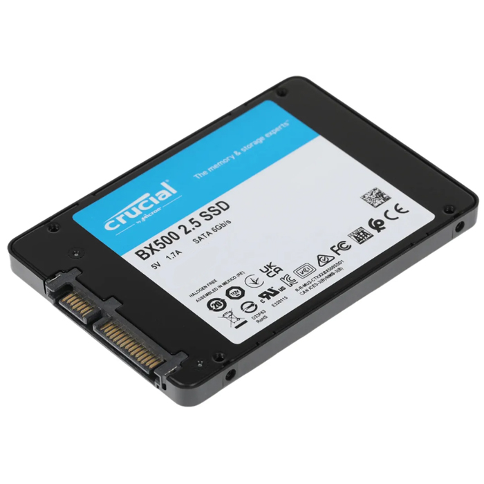 Накопитель SSD 2.5" 500 Gb Crucial BX500 (550/500MBs, 1 500 000 ч, 120 TBW) TLC 3D NAND