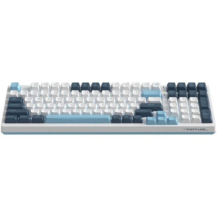 A4Tech клавиатура Fstyler FS300 белый/синий USB for gamer LED (FS300 PANDA SNOWBOARDING)