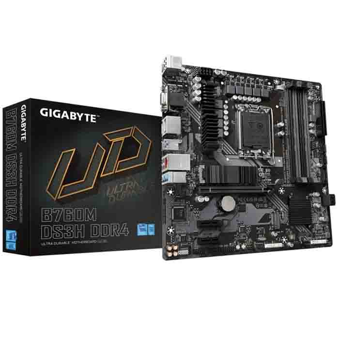 Материнская плата GigaByte B760M DS3H (mATX) DDR4 x4/ SATA x4/M.2x2/ PCI-E*16 x1,PCI-E x2 / USB x5