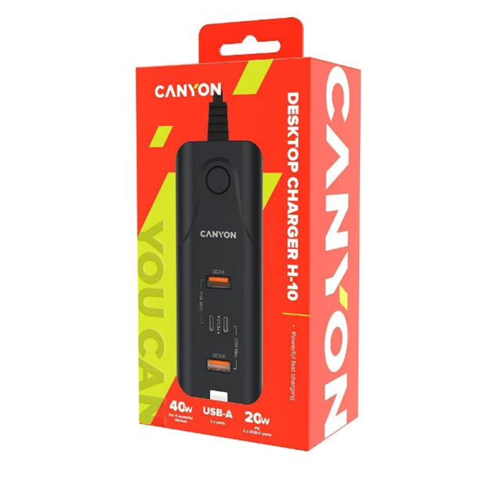 эмулятор питания USB сетевой Canyon H-10 (CNE-CHA10B)
