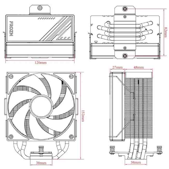 Кулер ALL Soc ID-Cooling FROZN A410 ARGB 1700LGA (4-pin, 15-29 dBA, 500-2000 RPM, 78 CFM) TDP 220W