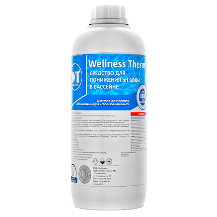 Средство Wellness Therm для понижения PH воды в 
бассейне (PH -) 1л 312668