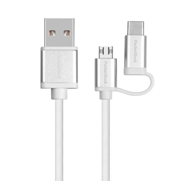 Кабель для электронных книг PocketBook USB - USB Type C - microUSB (белый)