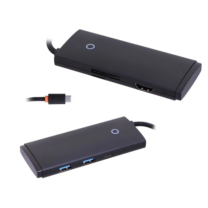 USB концентратор Baseus Multi-functional HUB Lite Series 6-in-1 (WKQX050001
) black