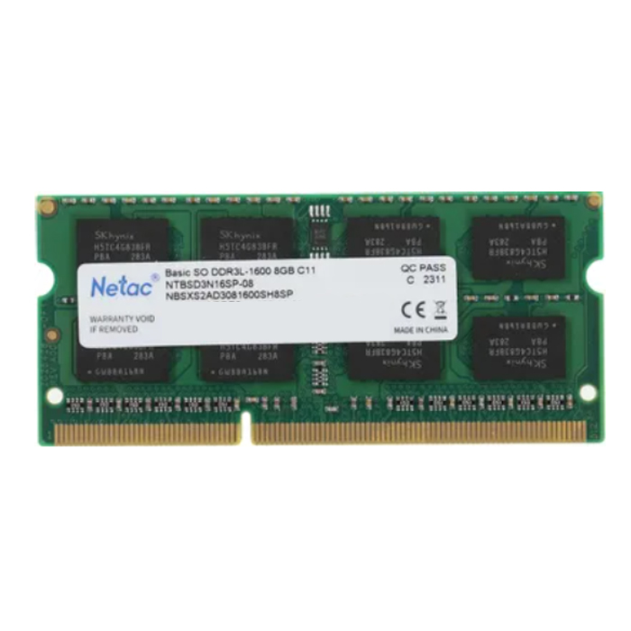 модуль памяти Netac 8GB DDR3L 1600MHz SODIMM (NTBSD3N16SP-08)