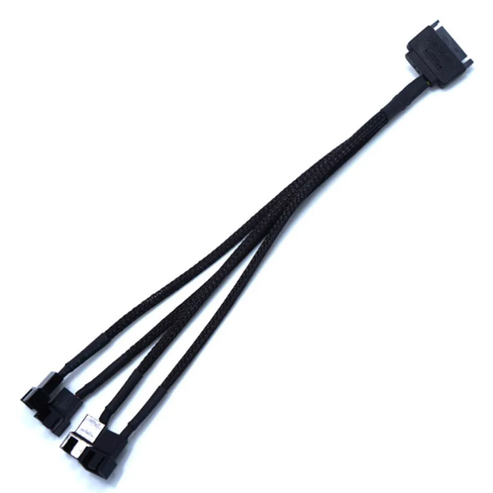 Кабель косичка для кулеров Sata - 3х4pin 0,3м (в пластиковой гофре)