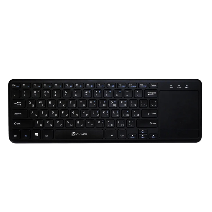 клавиатура беспроводная Oklick 830ST slim multimedia touch (Black)