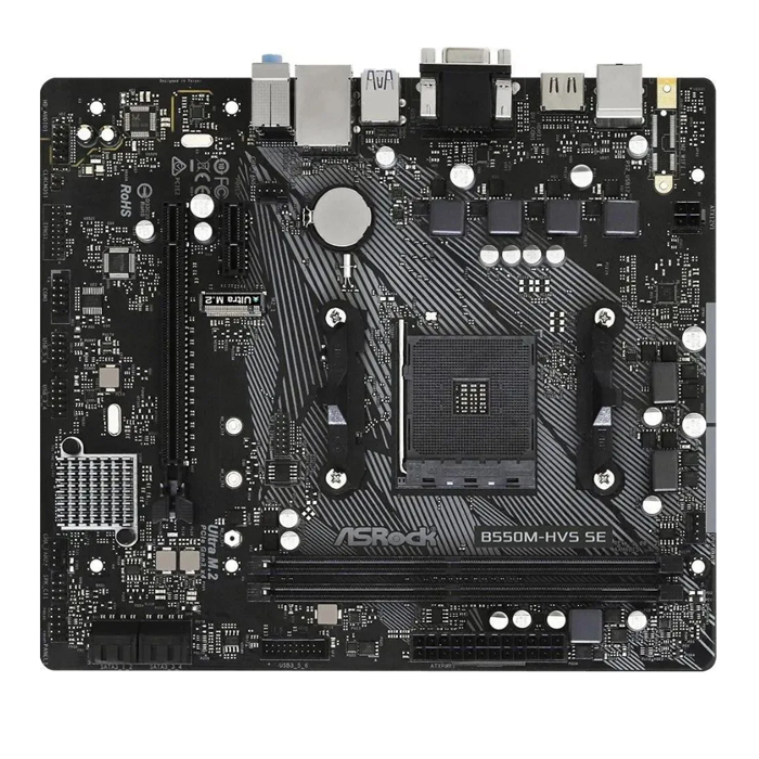 Материнская плата Asrock B550M-HVS SE mATX) DDR4 x2/ SATA x4/M.2x1/ PCI-E*16 x1,PCI-E x1/ USB x6, VG