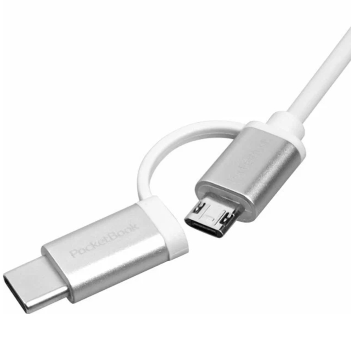 Кабель для электронных книг PocketBook USB - USB Type C - microUSB (белый)
