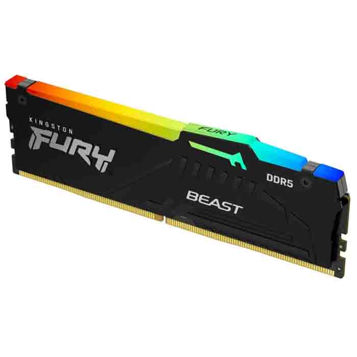Модуль памяти DDR5 16Gb 5600MHz Kingston FURY Beast Black RGB KF556C40BBA-16 CL40