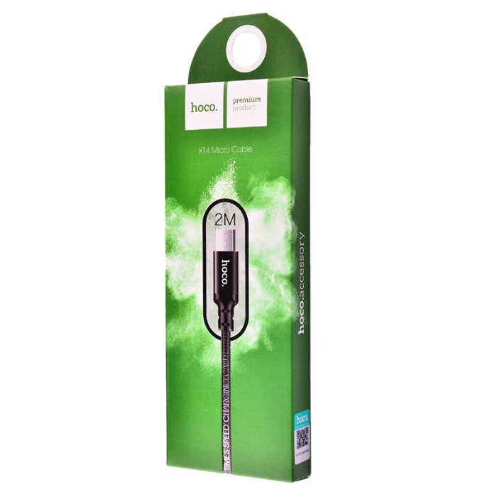 Кабель micro USB 2.0m Hoco (Black) X-14 6957531062905