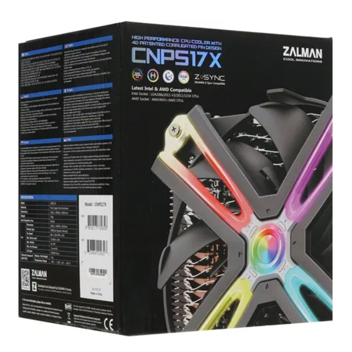 Кулер ALL Soc Zalman CNPS17X НЕТ крепления для 1700 (4-pin, 9-29 dBA, 800-1500 RPM) 200 TDW