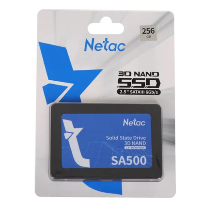 Накопитель SSD 2.5" 256Gb Netac SA500 NT01SA500-256-S3X (520/450MBs, 1 500 000 ч) TLC 3D NAND