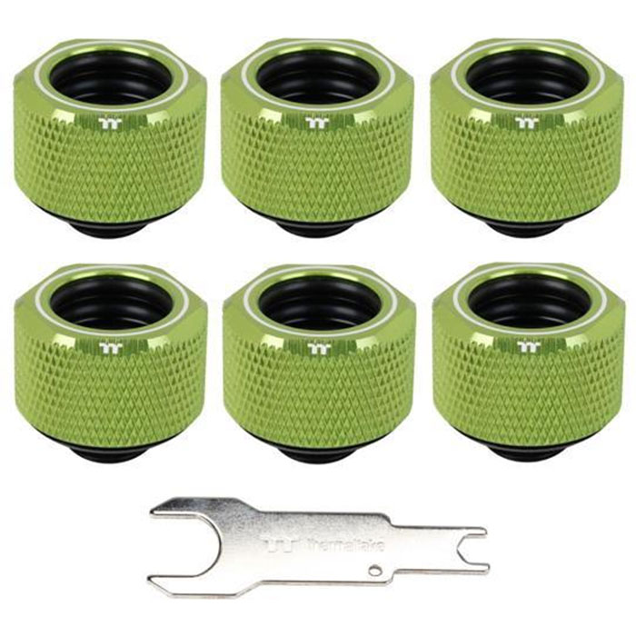 Набор фитингов Thermaltake Pacific C-Pro G1/4 PETG 16mm OD Fitting Kit - Green CL-W212-CU00GR-B