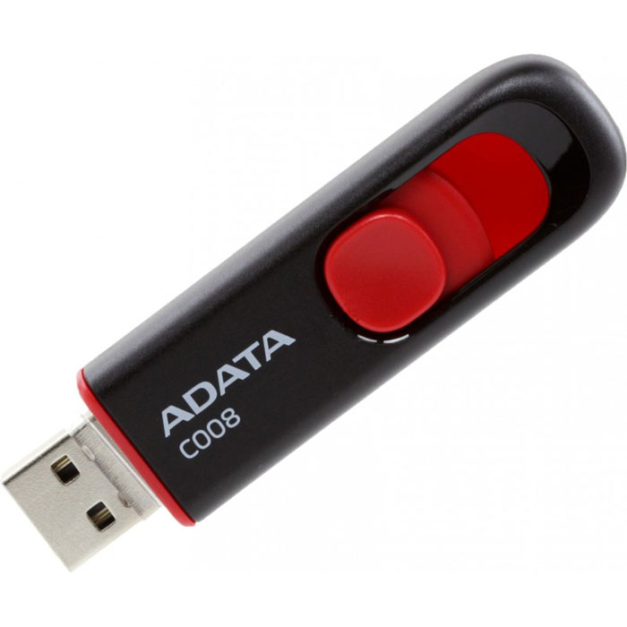 Флешка 64GB A-Data USB2.0 C008 (AC008-64G-RKD) Black/Red