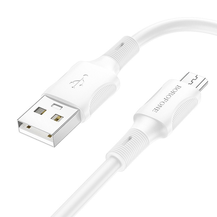 Micro USB - кабель 1.0m Borofone BX80 (White) 2.4 А 6974443385212