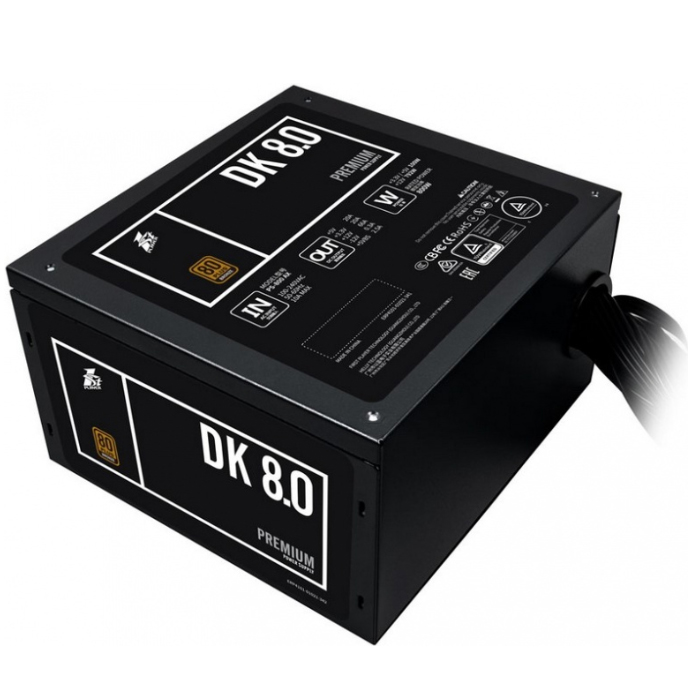 800W блок питания 1STPLAYER DK PS-800AX. (140mm,4+4pin*2/6+2pin*4/SATA*6/IDE*3) 80 PLUS Bronze