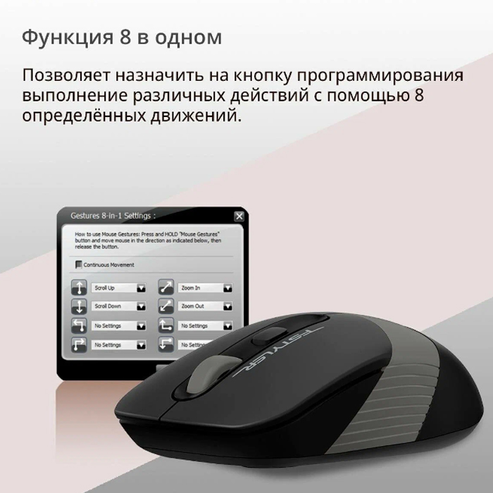 A4Tech беспроводная мышь Fstyler FG10 черный/серый