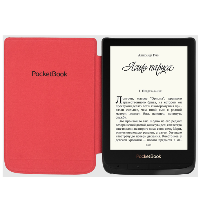 чехол  для книги PocketBook 606, 616, 617, 618, 627, 628, 632, 633 узор, красный (HPUC-632-R-F)