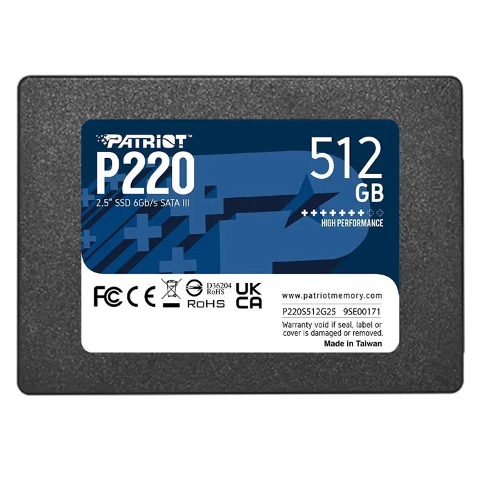 Накопитель SSD Patriot Memory PATRIOT 2.5" 512Гб SATA (P220S512G25)
